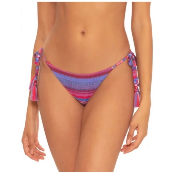 Becca Stripe Therapy Reversible Bikini Bottoms NWOT - Picture 2 of 7